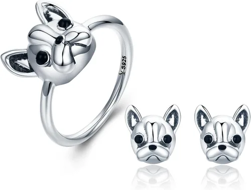 Miniatura 2 de Presentski Anillo de plata de ley Bulldog para cumpleaños para mujer y día de la madre