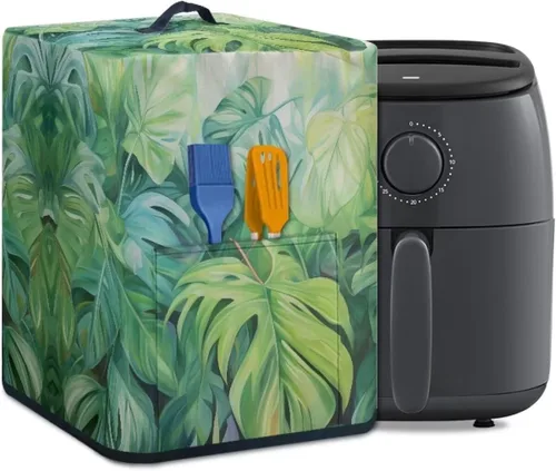 Miniatura 39 de Air Fryer Oven Dust Cover with Handle and Pocket, Easy Cleaning Electric Appliance Cover, Brown Flower Flor marrón (Brown Flower)