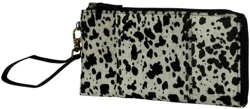 Miniatura 2 de Myra Bag Cartera de mano occidental para mujer - Pulsera de pelo en cuero, Negro Blanco