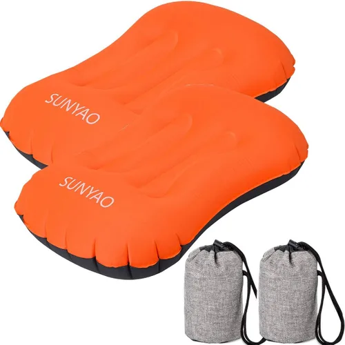 Miniatura 11 de Almohadas inflables ultraligeras para campamento: compresibles, compactas, inflables, cómodas, ergonómicas para soporte de cuello y lumbar mientras