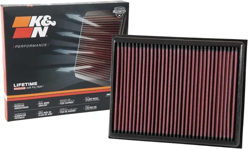 K&N Filtro de aire de alto flujo original de por vida para motor: aumenta la potencia y la aceleración, lavable, premium, compatible con Nissan