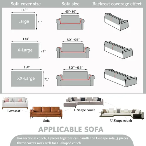 Miniatura 6 de DREAMINGO Protector de Sofá Gris Claro Fundas de Sofá para Perros Color Sólido Moderna Funda de Sofá de 2 Cojines para Loveseat Apta para Mascotas