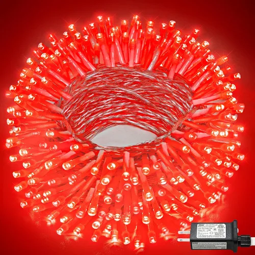 Miniatura 26 de Tira de 200 luces LED de 66 pies para exteriores, luces de Navidad conectables para interiores, cable transparente, impermeable, 8 modos de luces