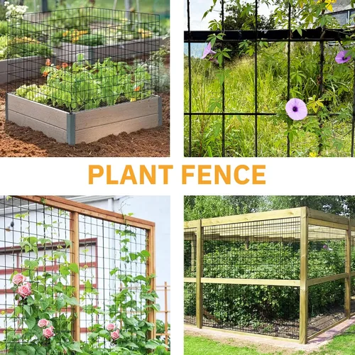 Miniatura 5 de Valla de jardín de metal negro, 48 pulgadas de alto x 100 pies de largo, 2 pulgadas x 4 pulgadas, 12.5GA 2/3/4/5/6 pies de alto, alambre de pollo