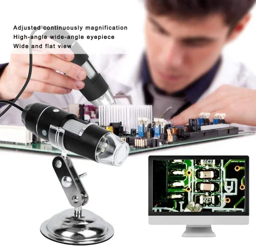 Miniatura 2 de Microscopio digital USB, cámara de microscopio T03500X, portátil, respetuoso del medio ambiente, equipo electrónico mate para experimentos e