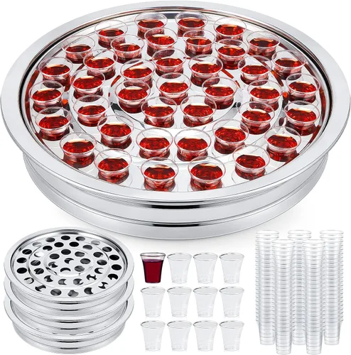 Miniatura 9 de Zhehao - 1 bandeja de comunión con cáliz desechables para suministros de iglesia, cada juego de suministros de comunión de 40 agujeros, bandejas