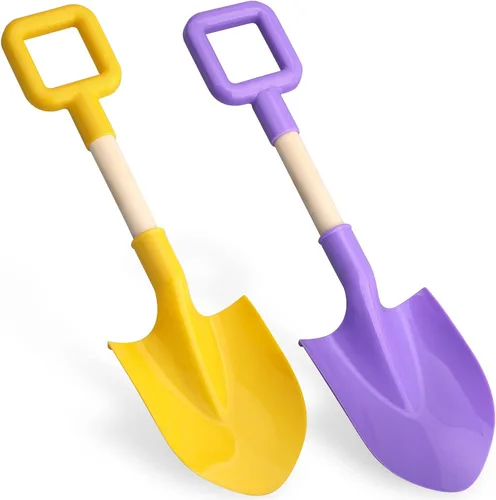 Amarlozn Palas de arena de playa de juguete para niños, kit de herramientas de jardinería jumbo, pala de plástico ABS de madera resistente de 16