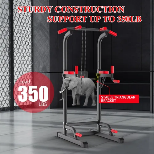 Miniatura 2 de K KiNGKANG Power Tower Dip Station, Multi-Function Assistive Trainer Pull Up for Home Gym Muscle Building and Beginner Exercises,Load 450LBS Negro