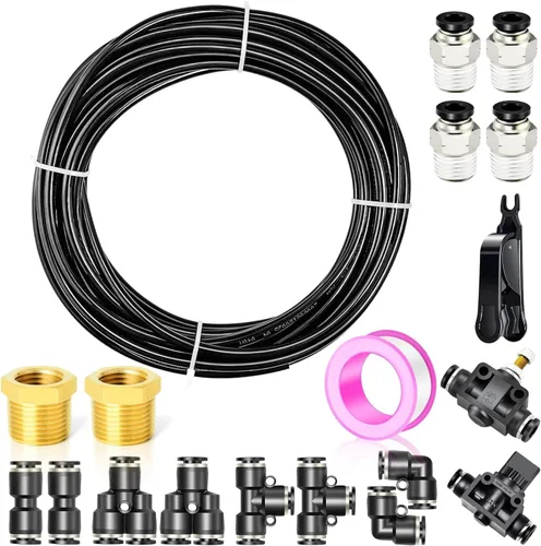Miniatura 2 de TAILONZ PNEUMATIC Negro DOT 1/4 pulgadas de 32.8 ft 32.8ft Nylon Air Tubing Kit Tubería Manguera de tubería de línea de aire Tubería o transferencia