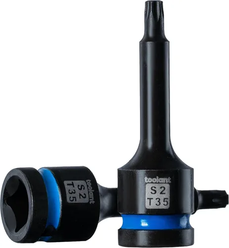 Miniatura 21 de Toolant Juego de enchufes de brocas de impacto Torx T27 2 piezas, 1/2" de acero S2, enchufes de estrella de aire, brocas de alto impacto largas