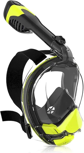 Miniatura 12 de Yosmer Electric Full Face Snorkel Mask for Adults, Fan-Assisted Snorkeling Mask with Dry Top System, 180° Panoramic View, Anti-Fog Design, Foldable