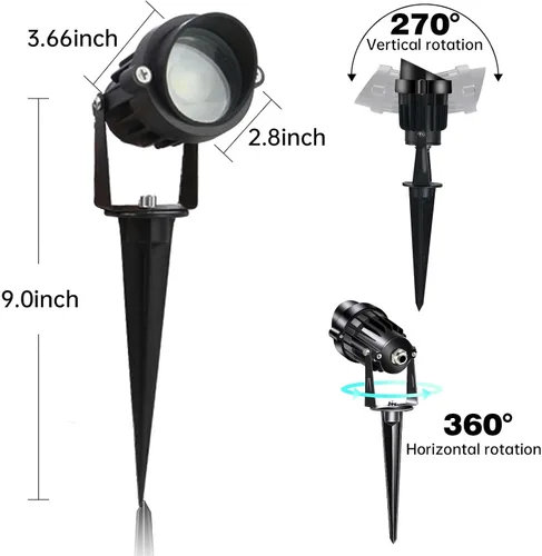 Miniatura 5 de Luces de paisaje de bajo voltaje, iluminación LED de paisaje para exteriores con conectores, 5 W, 500 lm, focos de lente de enfoque, 24 V CA/CC 3000