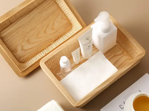 Miniatura 3 de Rectangular con tapa hecha a mano Nantucket cesta bastones de caña finamente tejida para el hogar, cestas de almacenamiento y contenedores Artes