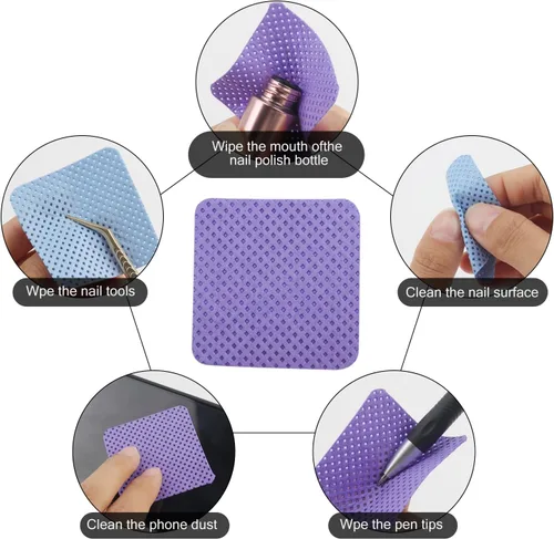 Miniatura 5 de 600 toallitas de uñas sin pelusas, almohadillas de tela no tejida para preparación de uñas secas, toallitas quitaesmalte de uñas, extensiones