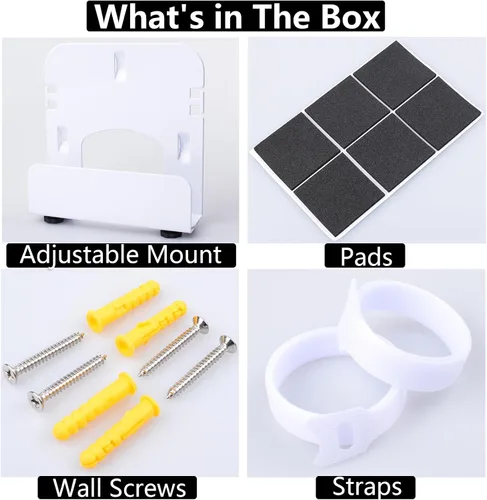Miniatura 7 de Gmailmall - Soporte de pared ajustable para módem para la mayoría de reproductores multimedia estrechos, compatible con Roku, router, Fire TV, M4