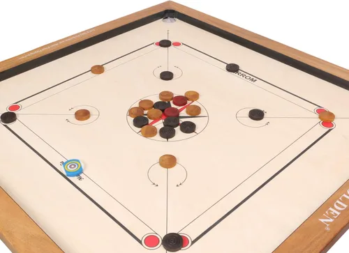 Miniatura 4 de KD Golden Carrom - Juego de mesa antiguo para interiores aprobado por la Federación Carrom de India y la Asociación Maharashtra Carrom
