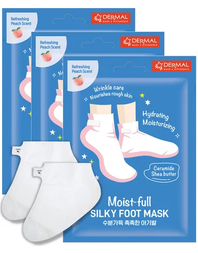 Miniatura 9 de DERMAL Moistfull - Juego de 6 calcetines sedosos para pies y guantes de mano, para pies y manos secos, tratamiento de spa en casa, probado por