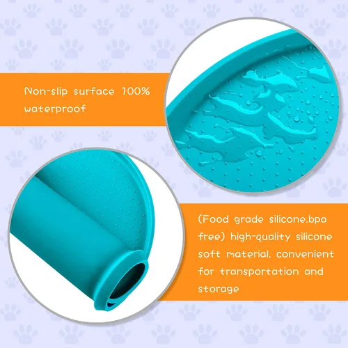 Miniatura 3 de Tapete de silicona para comida de perros 100% impermeable con borde elevado de 0.5 pulgadas, sin BPA, tapetes de alimentación para mascotas que