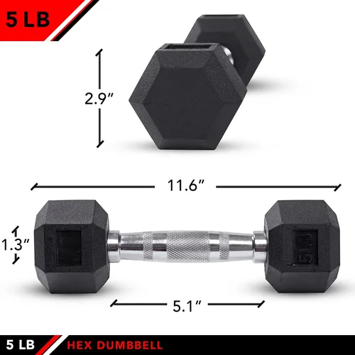 Miniatura 2 de JFIT Rubber Hex Dumbbell
