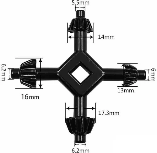 Miniatura 3 de 4 en 1 Taladros Chuck Key 4 Way Multifuncional Acero Fit Handheld Universal Chuck Key Herramienta de perforación eléctrica para la mayoría
