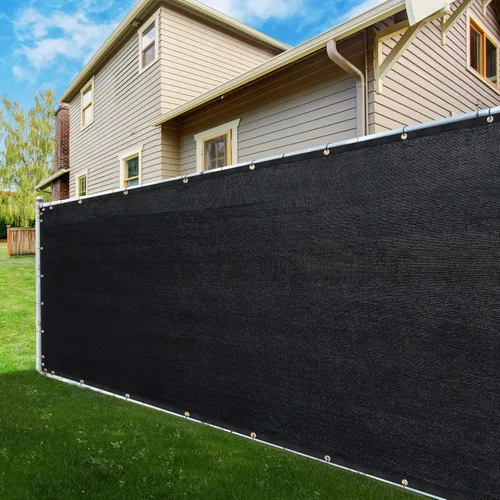 ShadeMart Rejilla de privacidad para valla de 4 x 3 pies, color negro, resistente, 170 GSM, malla de malla con lazos de cremallera, pantalla de