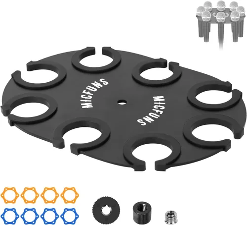 Miniatura 6 de TM100 Soporte para micrófono múltiple para soporte de micrófono, accesorio de bandeja cuadrada con capacidad para hasta 8 micrófonos en el escenario