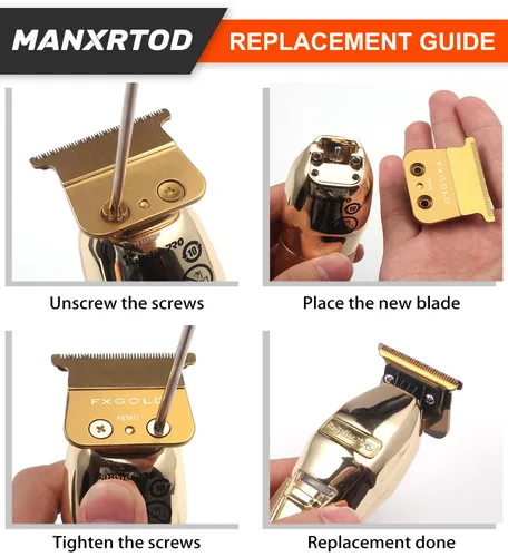 Miniatura 5 de FXGOLD 2.0 - Cuchilla de repuesto para todas las recortadoras BaBylissPRO FX787 y FX726, cuchillas de repuesto DLC ultra precisas compatibles