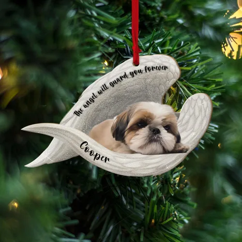 Miniatura 18 de Adorno plano 2D personalizado conmemorativo de perro bulldog – Adorno de memoria de perro, alas de ángel conmemorativas para mascotas, regalo