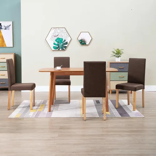 Miniatura 25 de Modern Dining Chairs Set of 2 Black Fabric Upholstered with Rubber Wood Frame for Kitchen Dining Room Farmhouse Decor