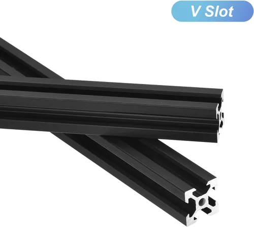 Miniatura 4 de MECCANIXITY 10 piezas de extrusión de aluminio con ranura en V 2020, estándar europeo, 11.811 in, 11 pulgadas de longitud, riel anodizado negro