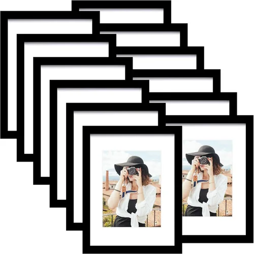 Miniatura 120 de Picrit - Juego de 12 portarretratos de 4 x 6 pulgadas, para fotos de 3.5 x 5 con paspartú o 4 x 6 pulgadas sin paspartú, marcos para colgar