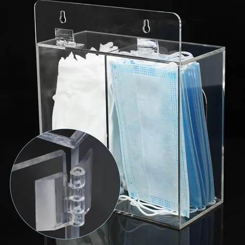 Miniatura 5 de 12 piezas de bisagras acrílicas pequeñas - Bisagras transparentes autoadhesivas de plástico continuo para herramientas de cajones de gabinetes