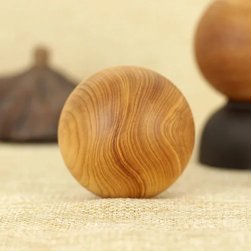 Miniatura 3 de Healifty Bolas de masaje de mano, paquete de 2 bolas de ejercicio de mano de madera de 1.96 pulgadas para estimulación muscular de mano, alivio