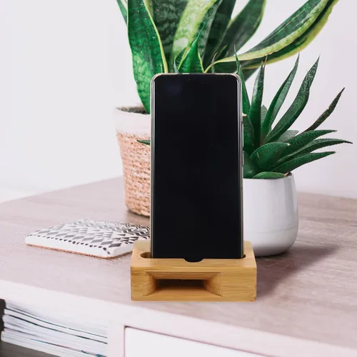 Miniatura 3 de NUOBESTY Soporte de teléfono de madera con amplificador de sonido, soporte universal para teléfono móvil, 3.93 x 2.36 x 1.18 pulgadas, amplificador