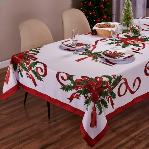 Miniatura 7 de Kadut Cinta de Navidad, Servilletas de Tela, (17x17 Pulgadas) Juego de Cinta de Navidad de 4 Servilletas de Cena, Tela de Alta Resistencia