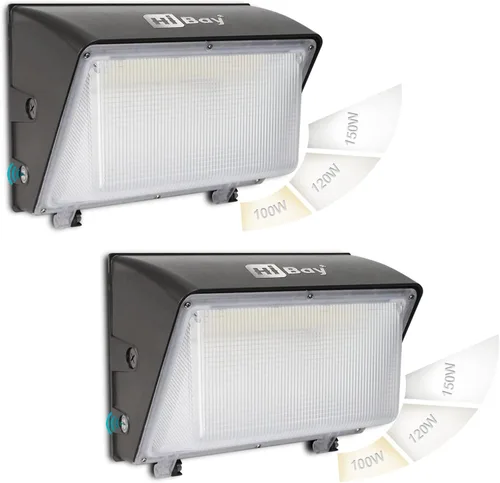 Miniatura 19 de HiBay Luz LED de granero del atardecer al amanecer con atenuación temporizada, 3CCT 80W 12000LM eqv 400-600W HPS/HID, iluminación de inundación