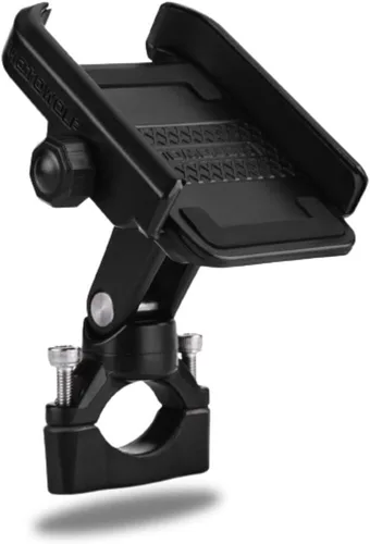 Keenso Soporte de teléfono celular para motocicleta, soporte universal ajustable para manillar para teléfono móvil de 4 a 6 pulgadas, color negro