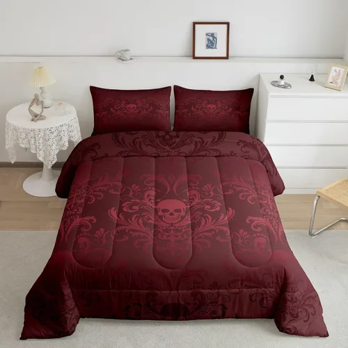 Miniatura 16 de Erosebridal - Juego de ropa de cama damascada negra para adultos, conjunto de edredón victoriano antiguo estilo barroco, tamaño queen, edredón Multi