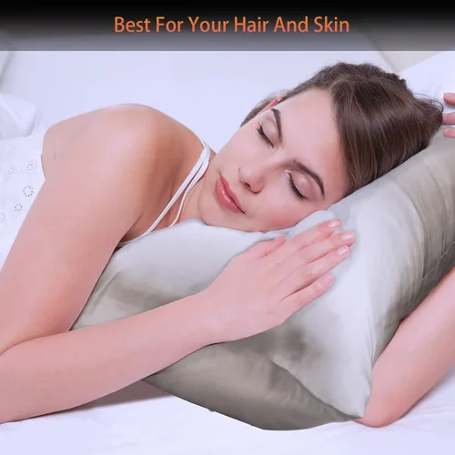 Miniatura 3 de Juego de 2 fundas de almohada de seda de morera para cabello y piel, con cremallera oculta. Ambos lados 19 Momme a prueba de alérgenos, suave