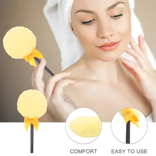 Miniatura 2 de LALAFINA Daisy Plush Body Powder Puff con mango suave y esponjoso aplicador de polvo compacto para salón y uso doméstico