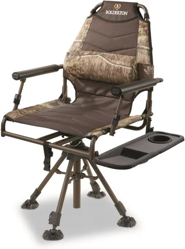 Miniatura 3 de Bolderton Silla ciega de alta calidad; marco de acero con asiento acolchado, plegable y portátil con raíces de campo de roble musgoso