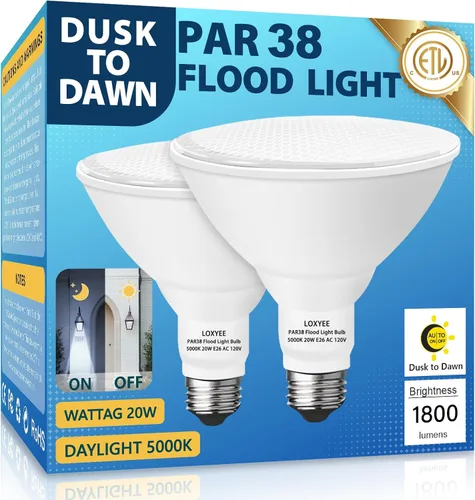 Miniatura 18 de PAR38 Bombillas LED de inundación para exteriores, paquete de 2 unidades, regulables 20 W (equivalente a 200 W) bombillas de inundación de base E26