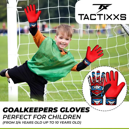 Miniatura 19 de Guantes de portero de fútbol para niños y jóvenes, guantes de portero de fútbol Funky antideslizantes con palma de látex de 0.16 in con agarres Azul