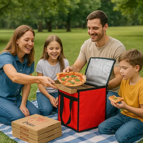 Miniatura 8 de Bodaon Bolsa de entrega de pizza aislada, 16 x 16 x 14 pulgadas, bolsas calentadoras de pizza para llevar caliente, bolsa de entrega comercial