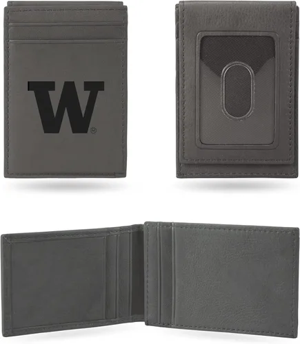 Miniatura 147 de Cartera de bolsillo frontal grabada con láser NCAA - Compacta/Cómoda/Delgada