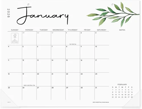 Cabbrix Calendario de escritorio 2026, calendario estético de escritorio de enero de 2026 a diciembre de 2026, el calendario perfecto de