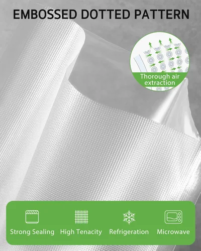 Miniatura 4 de Bolsas selladoras al vacío [2025 Actualizadas] Syntus de 11" x 150' para alimentos con cortador, rollo de bolsas selladoras al vacío con soporte