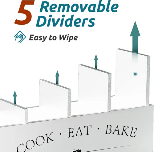 Miniatura 4 de Suli Soporte extra grande para utensilios de cocina con 4 compartimentos, organizador de utensilios de madera para encimera, decoración de cocina