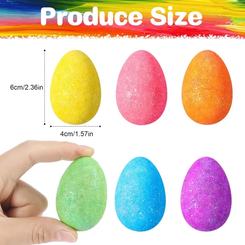 Miniatura 2 de Wenqik 120 huevos de Pascua de espuma de 2.36 pulgadas para manualidades, pequeños huevos de Pascua, decoración de Pascua de espuma artificial
