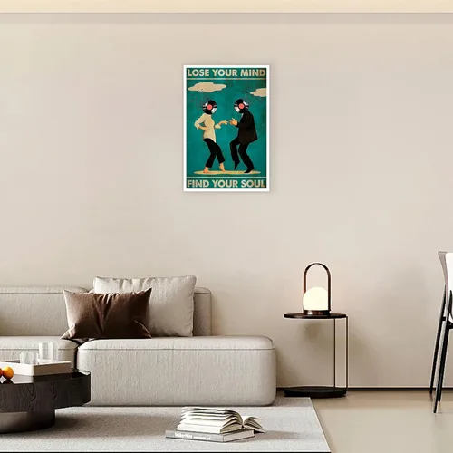 Miniatura 4 de Pósteres vintage de música y baile de película con texto en inglés "Lose Your Mind Find Your Soul", arte de pared con citas inspiradoras Multi 03